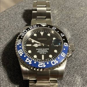 Seiko custom build Pepsi automatic watch- oyster - sapphire - nh35